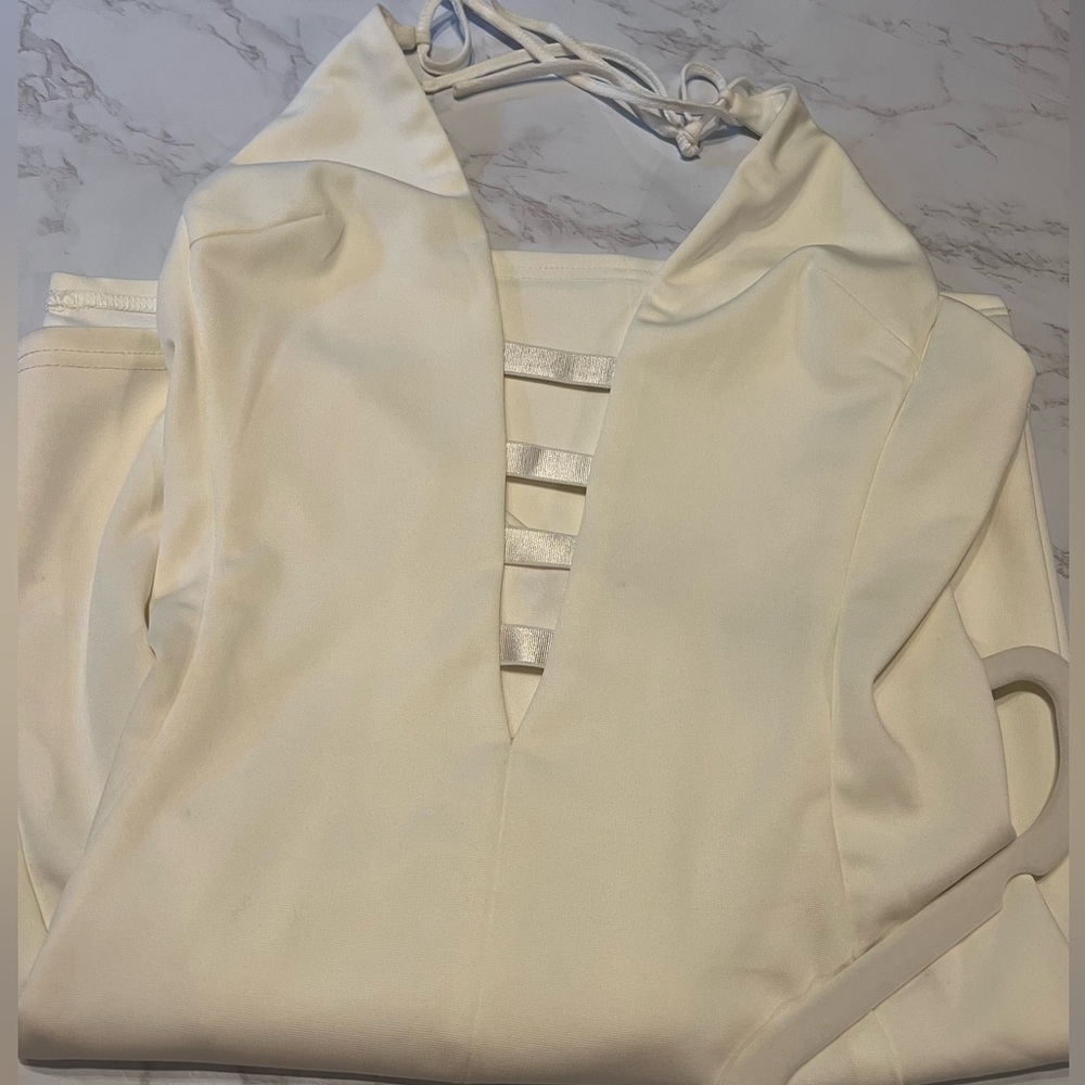Tiger Mist White Halter Mini Dress XS